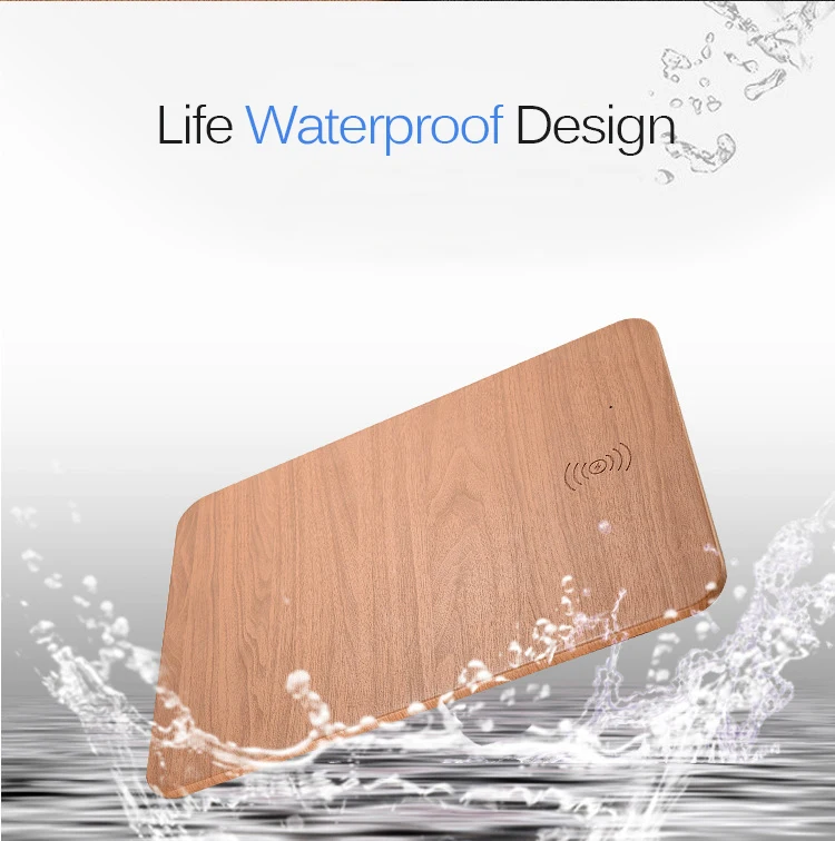 Fimilef QI Wireless Charging Mouse Pad Mat Wood Pattern Phone Wireless Charger for Iphone 8 Plus X for Samsung Galaxy S7 S8 S6 (11)