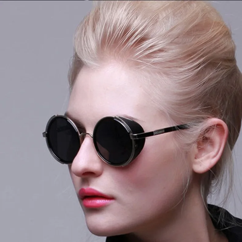 Vintage Retro Mirror Round SUN Glasses Goggles Steampunk Punk Sunglasses 