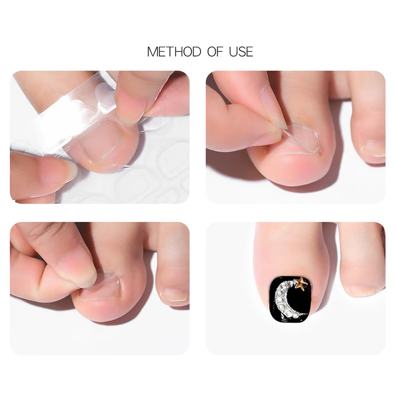 

10pcs/ lot Transparent Double Sided Adhesive Tapes Nail Adhesive For Fake Nails Faux Ongles Adhesive Nail Stickers