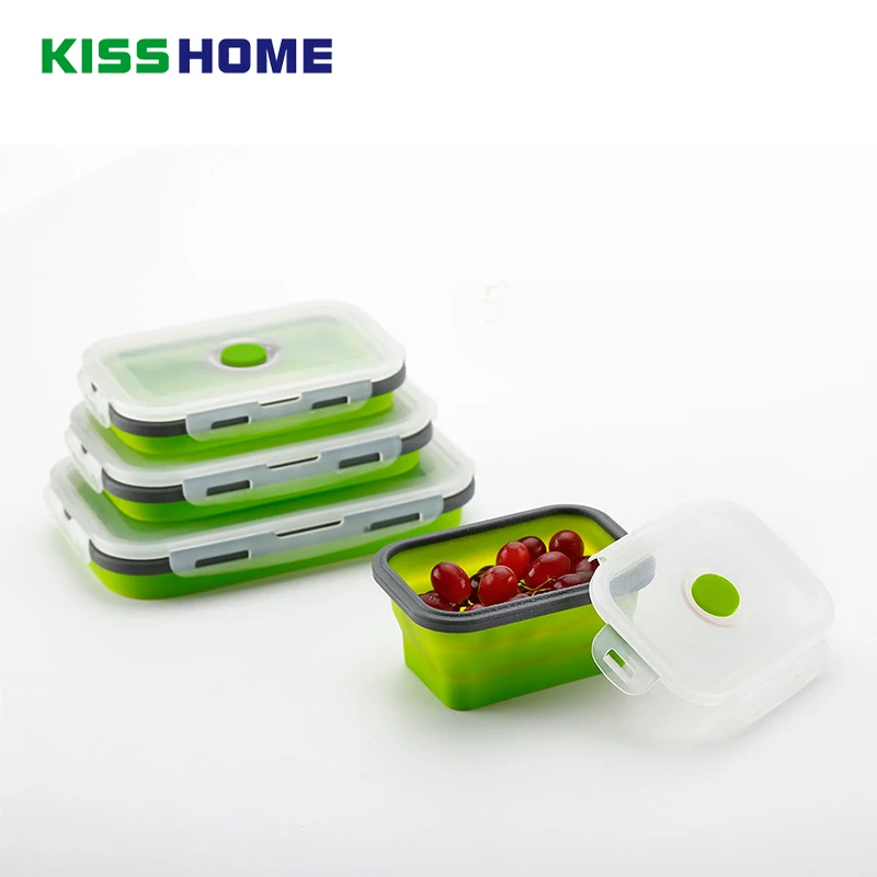 

5 Size Silicone Portable Folding Bento Box Lunch Bowl Food Storage High Temperature Resistance 6 Color Healthy Container Boxes