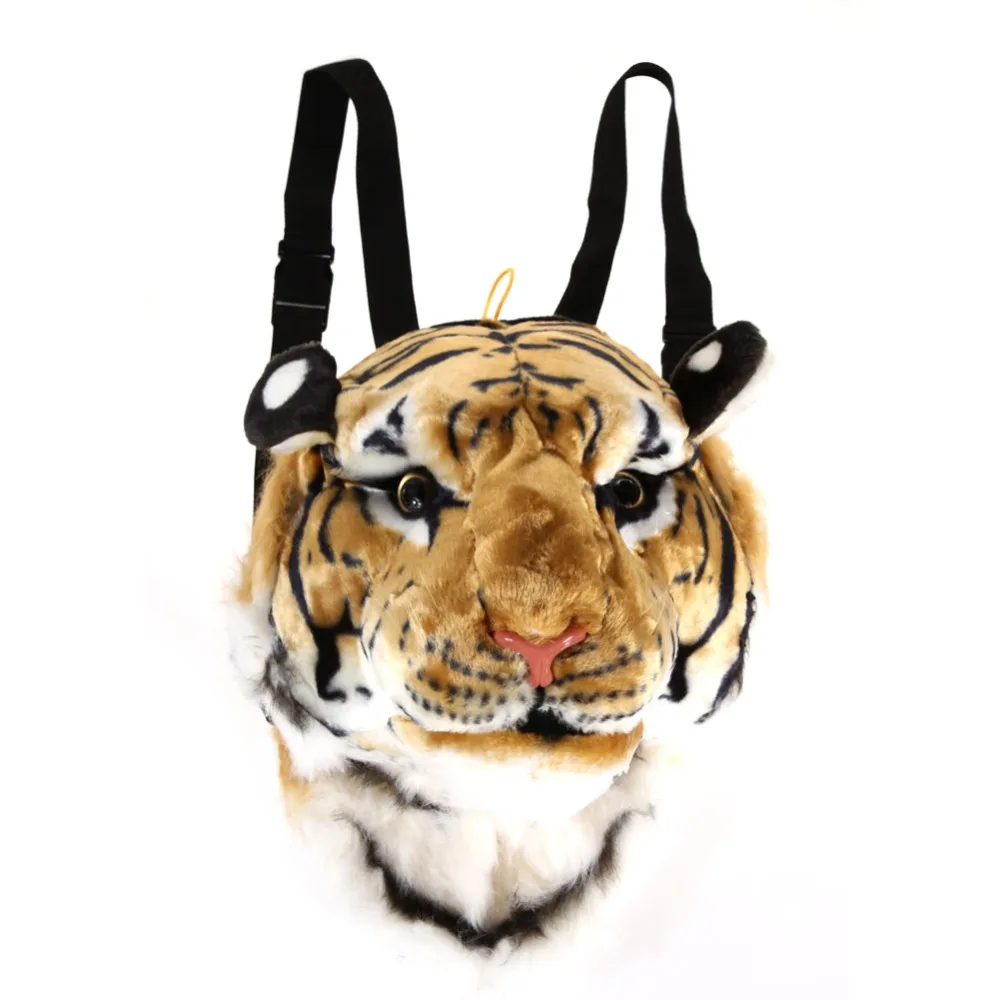 Putih Tas Ransel Kartun Kepala Harimau Hewan Daypacks Untuk