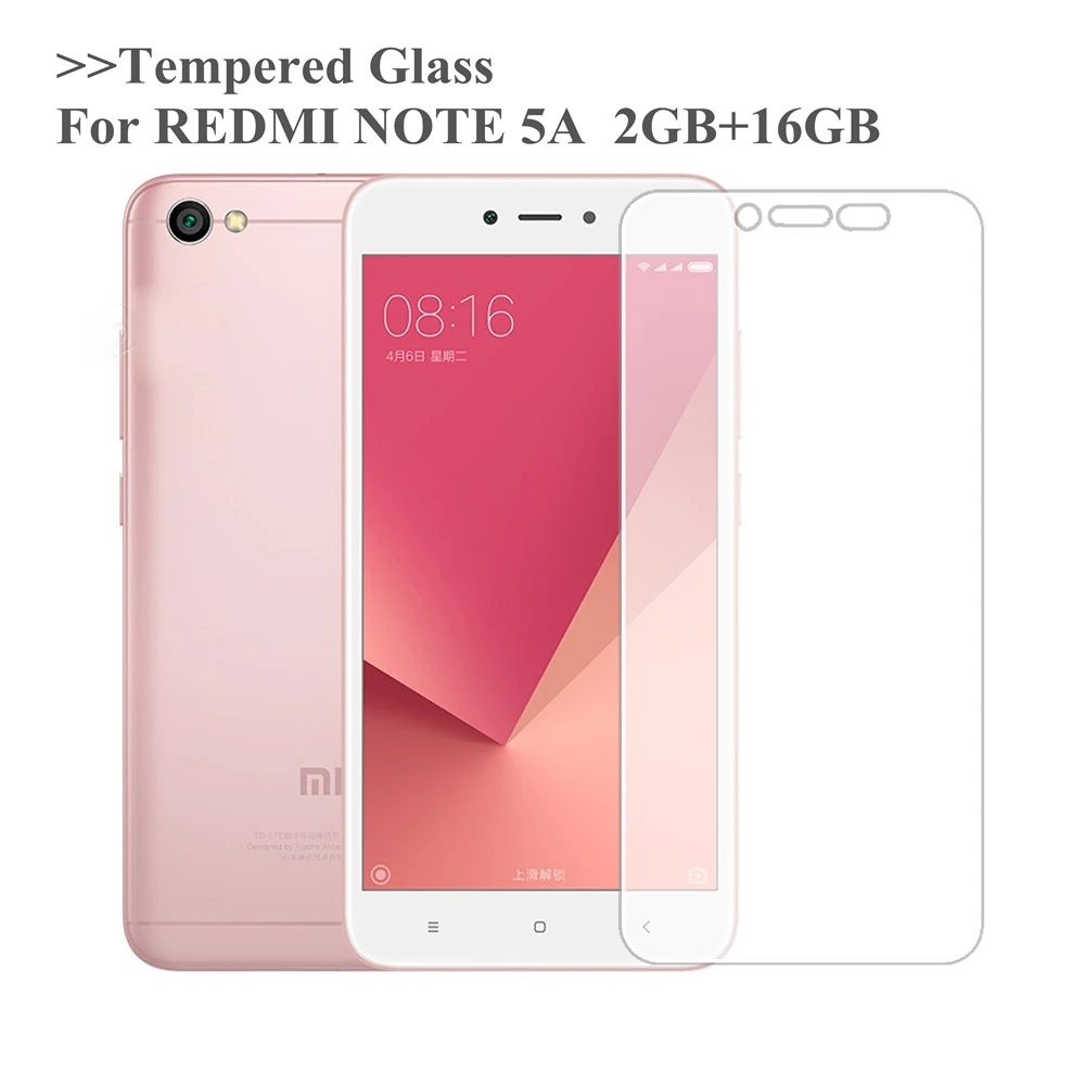 Закаленное стекло для Xiaomi RedMi Note 5A 2 шт. 5 дюйма ГБ 16 защитный экран чехол смартфона
