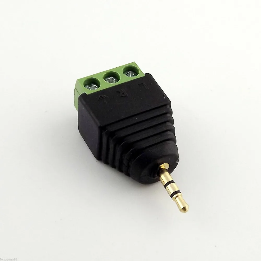 

2pcs 2.5mm Stereo Male To AV Screw Video AV Balun Screw Terminal Plug Adapter