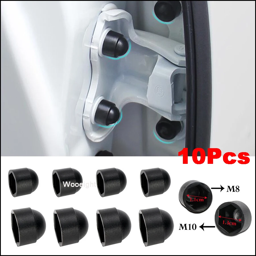 

Wooeight 10Pcs M8 M10 Plastic Black Bolt Nut Dome Protection Caps Covers Exposed Hexagon Door Protective Cap For Most Cars