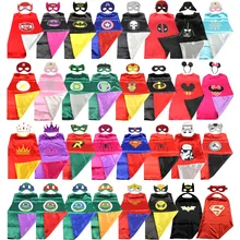 Superhero cape (1CAPE+1MASK)batman super Hero Costume for Children Halloween Party Costumes for Kids superman spiderman