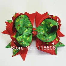 Новое поступление, праздничный бант для волос, Рождественская елка, конфетная атласная лента с рисунком, бутик, милый бант для волос