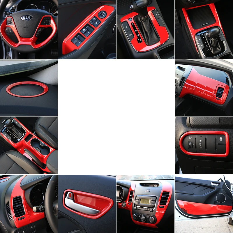 

Lsrtw2017 Stainless Steel Car Central Control Gear Panel Door Handle Trims Window Control Panel for Kia K3 Kia Cerato