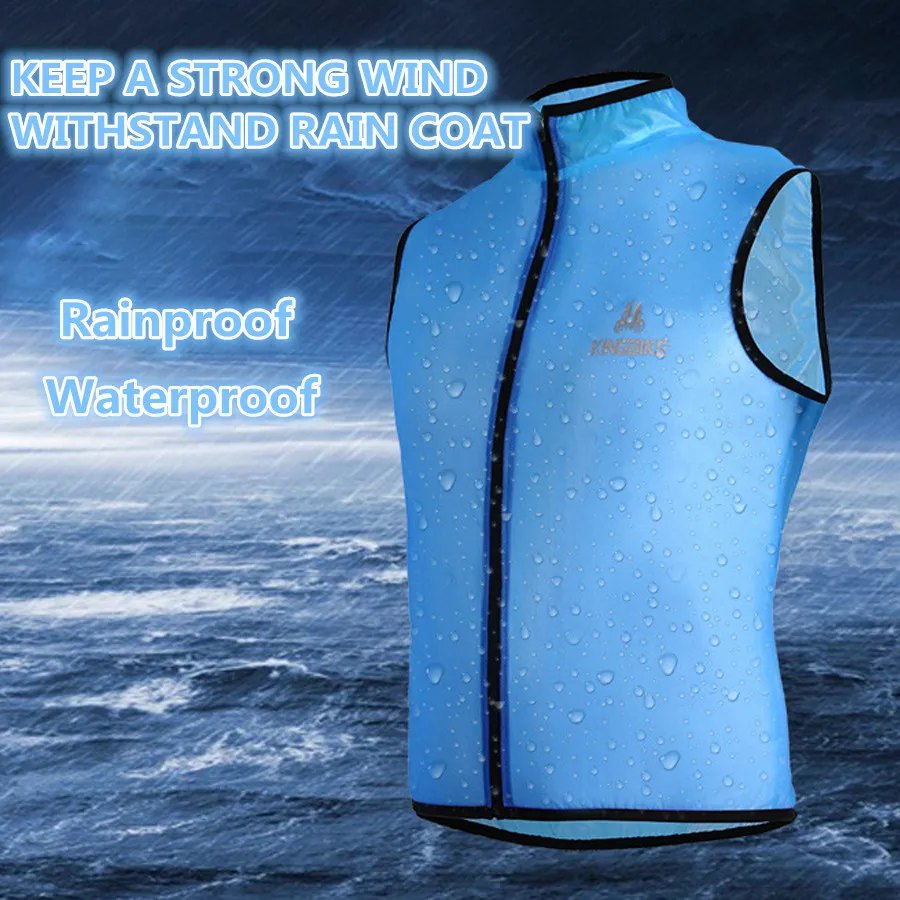 

Women Men Cycling Vest Sleeveless Bike Bicycle Running Jersey Ultralight Outdoor Sport Waterproof Windproof Rain Coat Blue Green