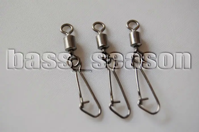 

100 Pcs Barrel Bearing Swivel Solid Rings + Duo Lock Snap 5# 45LB Free Shipping