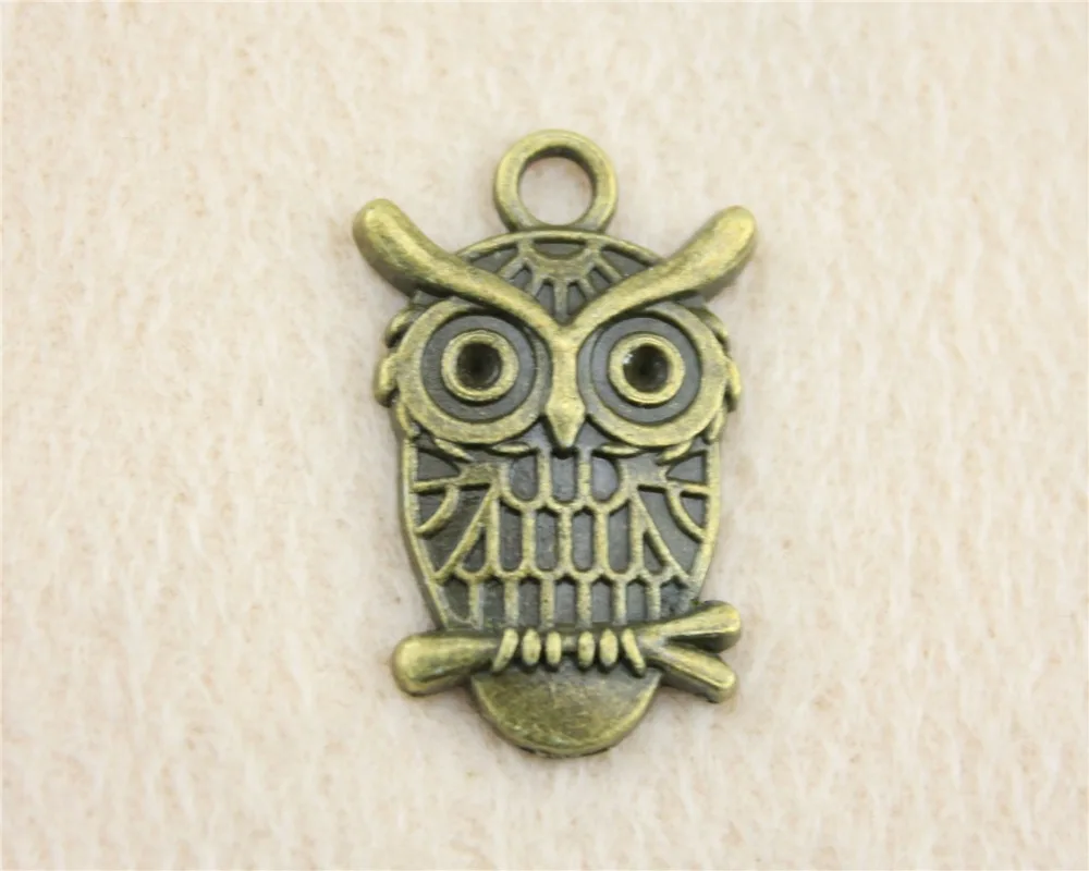 

20 шт./лот 33*21 мм Очаровательные Подвески в виде древней бронзовой совы DIY ювелирные изделия для браслета ожерелья серьги
