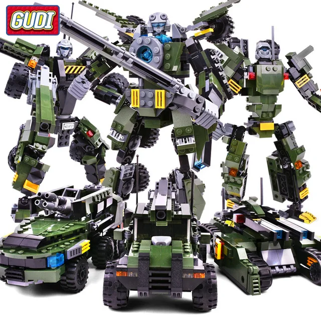 GUDI Legoings Car Figure Transform Robot 3in1 Vehicle Classic War Chariot Building Blocks Robot Bricks Toys For Children GUDI Legoings Car Figure Transform Robot 3in1 Vehicle Classic War Chariot Building Blocks Robot Bricks Toys For Children