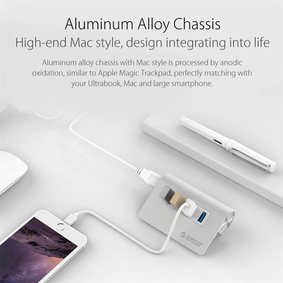 USB 3 0 концентратор ORICO новый дизайн Mac высококачественный Высокоскоростной