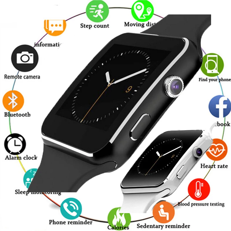 

Bluetooth Smart Watch X6 Sport Passometer Men Women Smartwatch with Camera Support SIM Card Whatsapp Facebook for Android Phone