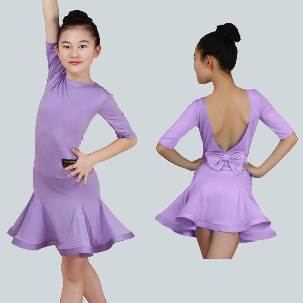 Платье для латинских танцев для девочек, одежда для тренировок Румба, детский профессиональный конкурс латиноамериканских танцев, платье