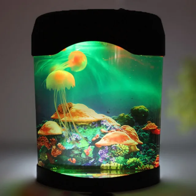 2018 new jellyfish fish tank multicolor led night light aquarium