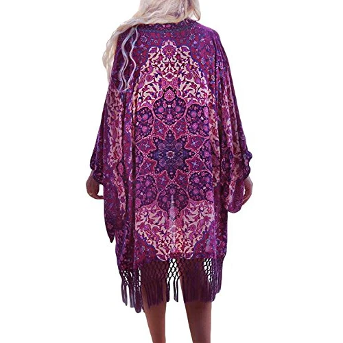 

New Sale Women Bikini Beach Cover Swimsuit Bathing Suit Chiffon Cardigan (one size, Purple)