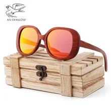 Bahua очки из бамбукового дерева для Для мужчин и Женская Мода солнечные очки ретро поляризованных солнцезащитных очков деревянные очки в