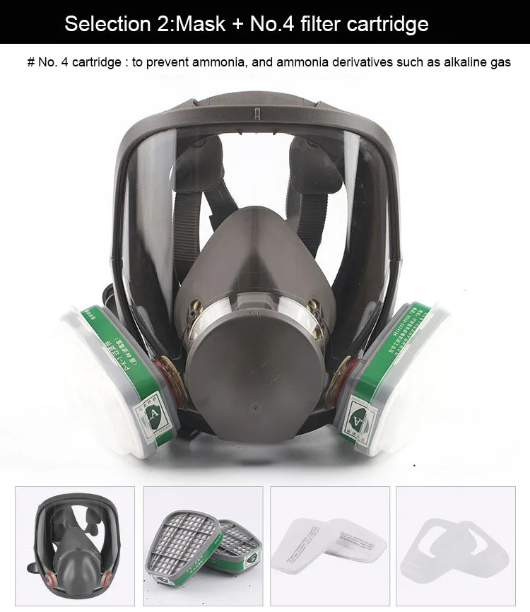  Gas masks Full Face Respirator for Industry Spraying Painting Chemical Pesticides Formaldehyde Haze Fog 6800 Protective Masks (8)