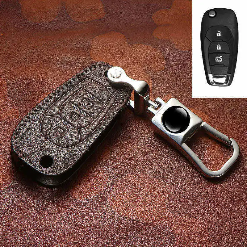 

For Chevrolet Chevy Cruze 2016 retro leather key set 2017 Malibu remote control car key cover protection leather case