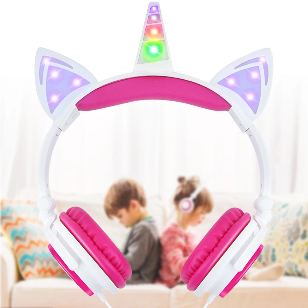 

E T unicorn Ear wire Headphones with Flashing LED Earphone for xiaomi Headset for Mobile Phone Portable Headset Stereo sound