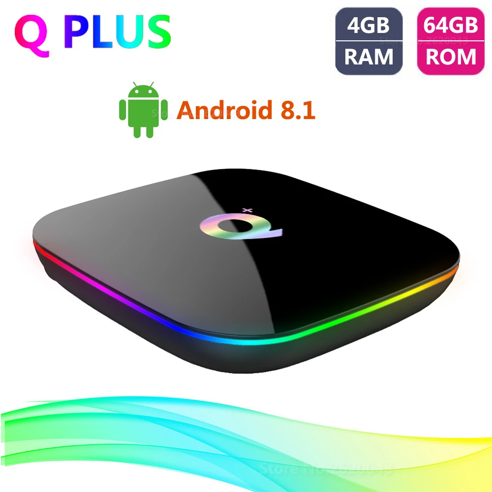 

Q PLUS Smart Android 9.0 TV Box 4GB RAM 64GB ROM Allwinner H6 Quad Core 2.4G Wifi H.265 4K HD Media Player vs H96 X96 MAX mini