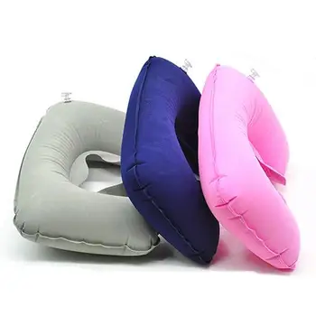 

1Pc Inflatable U Shaped Travel Pillow Travel Air Cushion Head Neck Rest Plane Flight Portable Pillow Home Textile 26.5cmx44cm