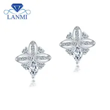 Настоящее Твердое 18 к белое золото маркиза алмаз обещанные свадебные серьги для женщин хорошее ювелирное изделие
