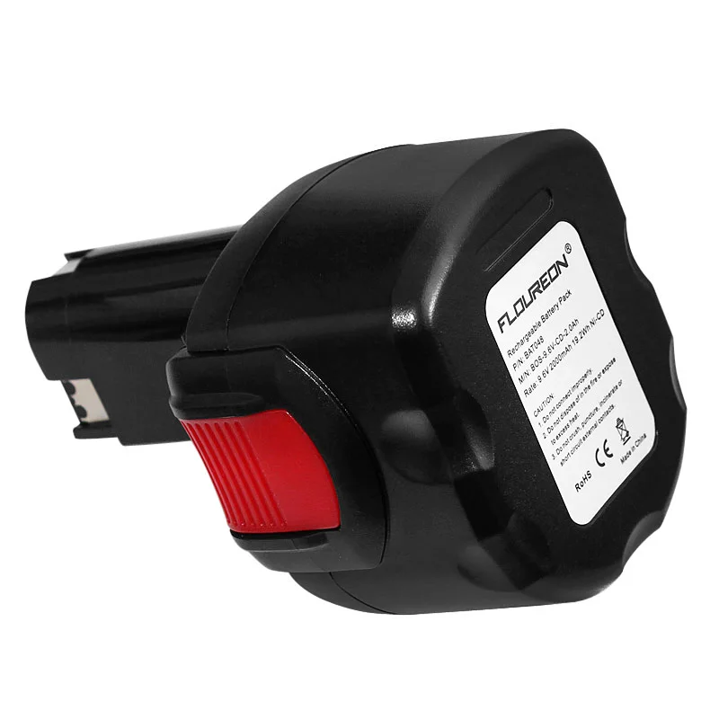 

FLOUREON BAT048 Battery for Bosch PSR 960, 2 607 335 272, 2 607 335 539, 32609-RT 9.6V 2000mAh Ni-CD Rechargeable Battery Pack