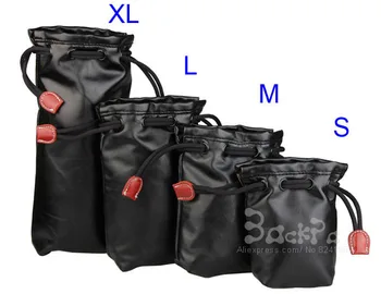 

4 Pieces S/M/L/XL Camere Lens Bag PU Leatheroid + Tomentum Protective Case for Canon Nikon Sony Pentax Fujifilm