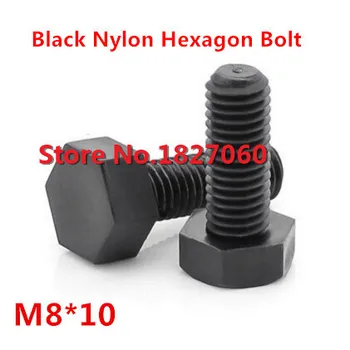 

200 Pieces M8*10 Black Nylon Hexagon Socket Bolt Plastic Hex Head Set Screw