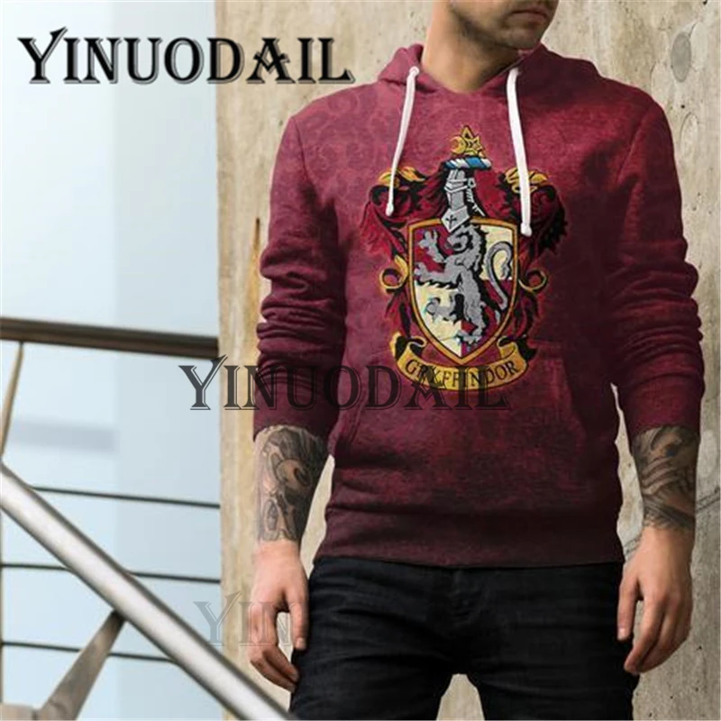 

Fans Wear Gryffindor 3D Printed Hoodie with Pocket Ravenclaw Gryffindor for Adult Unisex Sweatshirt Costume