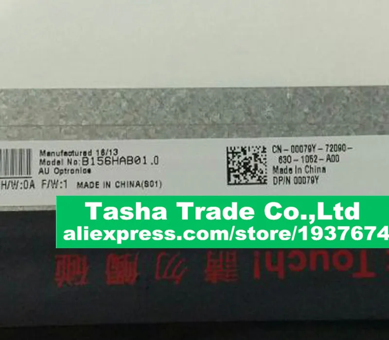 B156HAB01 0 LCD Screen Touch Digitizer Assembly For Dell 00079Y WUXGA FHD 1920 1080