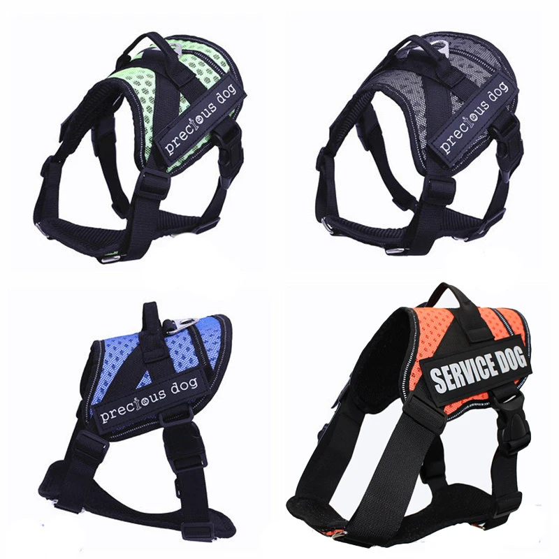 

Service Dog Reflective Safety Vest Harness Leash Collar for Dogs Breathable Mesh Pet Training Supplies Service Harness