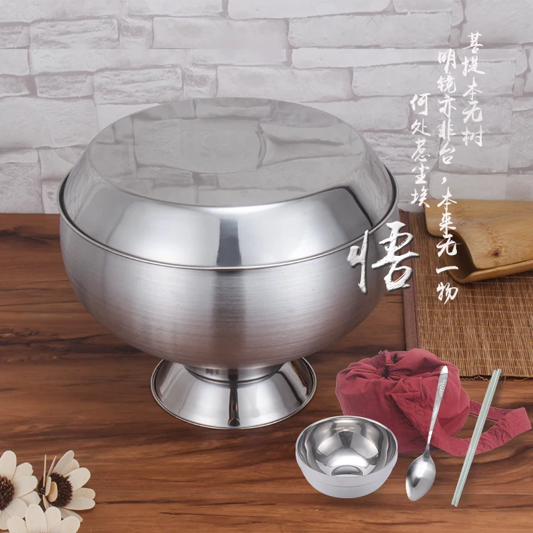 

Stainless steel buddha food bowl buddhist monk tableware Thailand monks should measure the feet bowl
