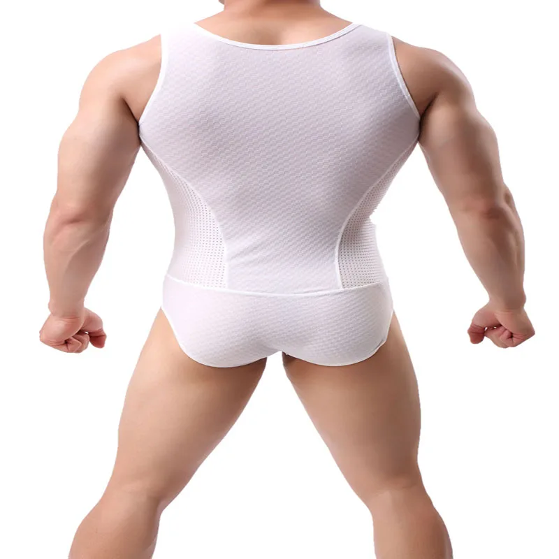 Men's Leotard Jumpsuit Bodysuits Body Building Shapers Tights Men Singlet Underwear Bikini One-piece Male Underwear Shapers