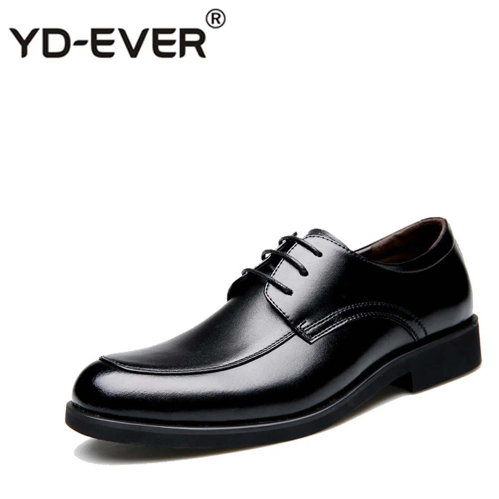 YD-EVER брендовые Классические Черные Мужские модельные туфли; модная мужская обувь; мужские оксфорды на шнуровке