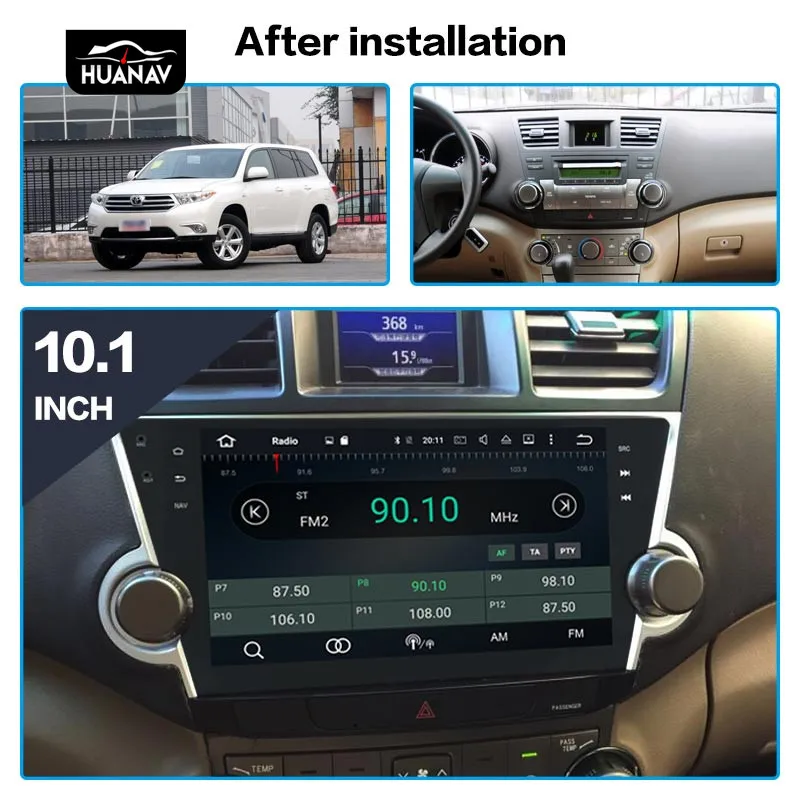 DSP Android 9,0 без автомобильного dvd-плеера gps навигация для Toyota highlander 2008- Автомобильный Радио плеер Авто Стерео multimidia блок
