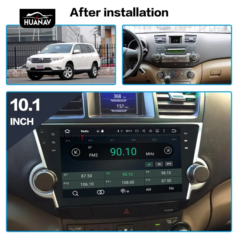 

DSP Android 9.0 No Car DVD Player GPS navigation For Toyota highlander 2008-2014 Car radio player Auto stereo multimidia unit