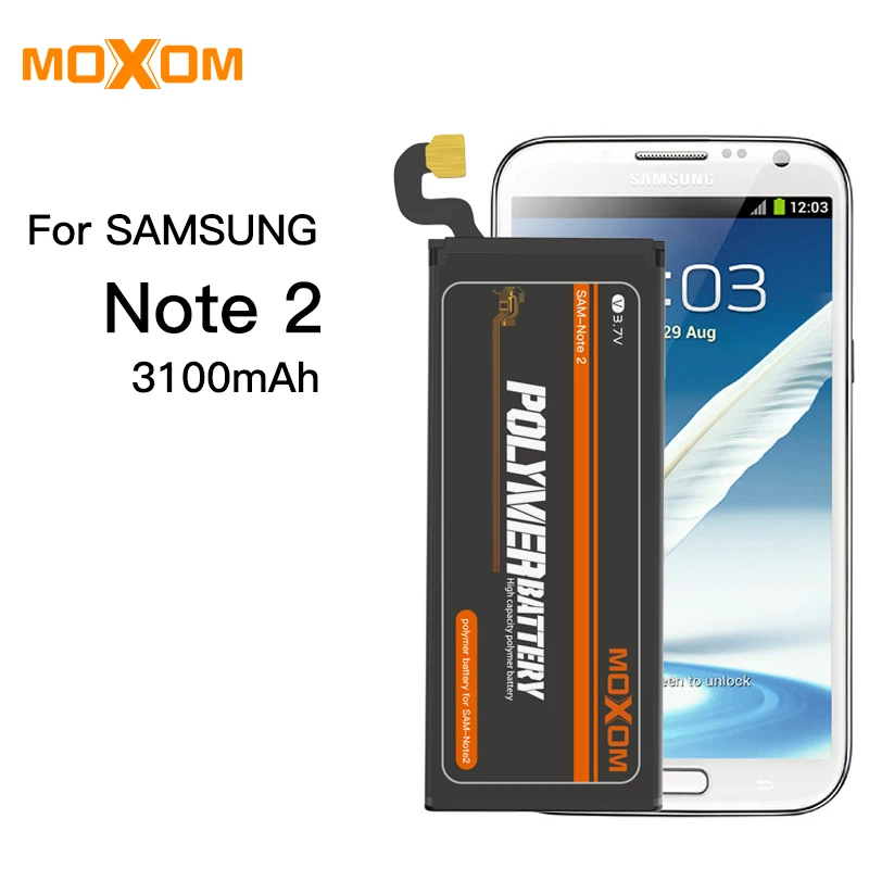 MOXOM аккумулятор для мобильного телефона SAMSUNG Galaxy Note 2 N7100 N7108D NOTE2 N7102 N719 EB595675LU 3100mAh