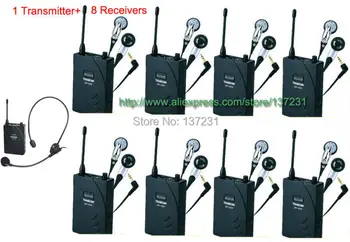 

Takstar UHF-938/ UHF 938 UHF frequency Wireless Tour Guide System 50m Operating Range 1 Transmitter+8 Receivers for Tour guiding