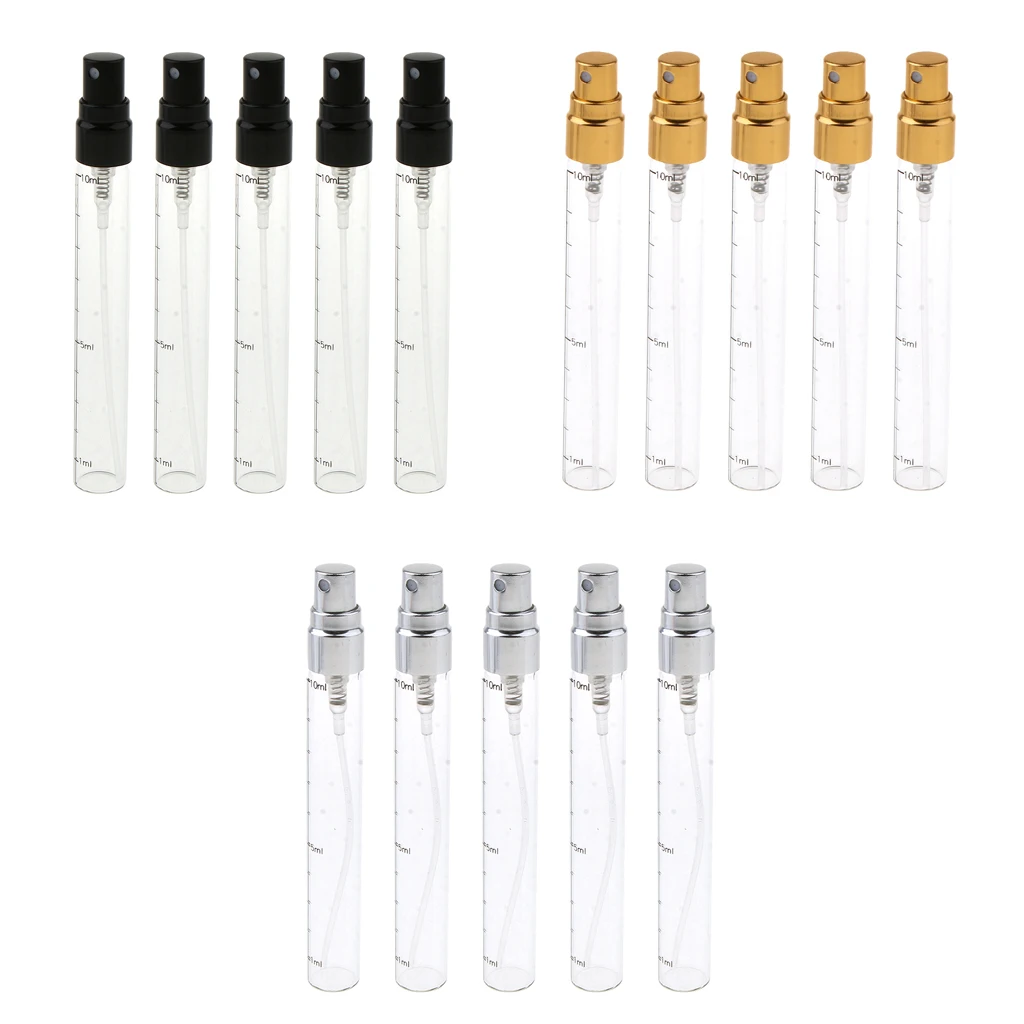 15pcs 10ml Empty Refillable Glass Spray Perfume Bottles Containers