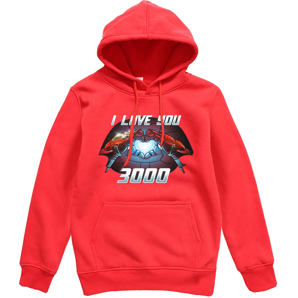 Superhero Iron Man Tony Stark Hoodie Men Autumn Winter Printed I Love You 3000 Pullover Fashion 5