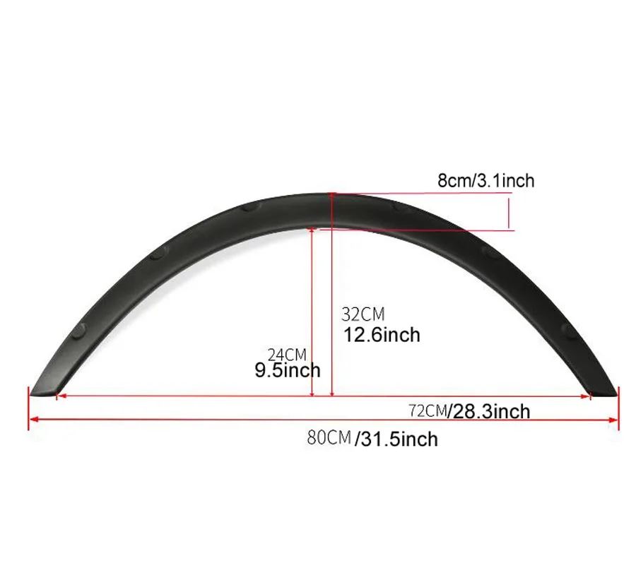 4 шт 3," /80 мм Универсальный гибкий автомобильный крыло вспышки Экстра Широкий корпус колеса арки