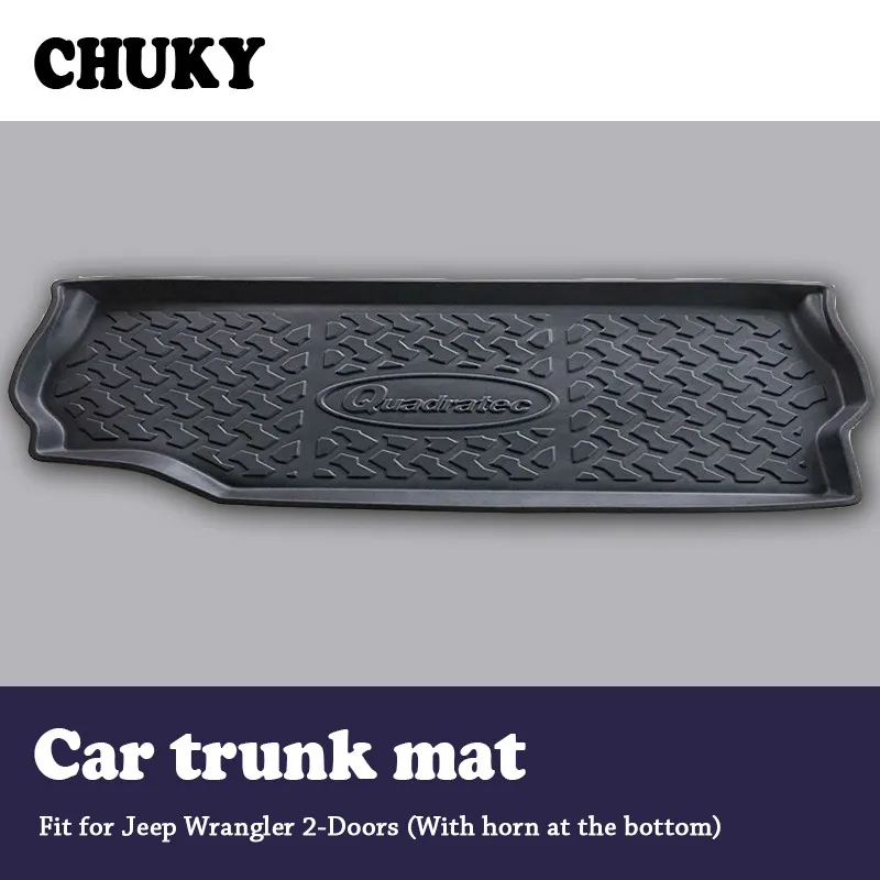 

CHUKY For Jeep Wrangler 2-Doors With horn on the bottom YJ TJ JK JL Styling Anti-slip Mat accessories Car Cargo rear trunk mat