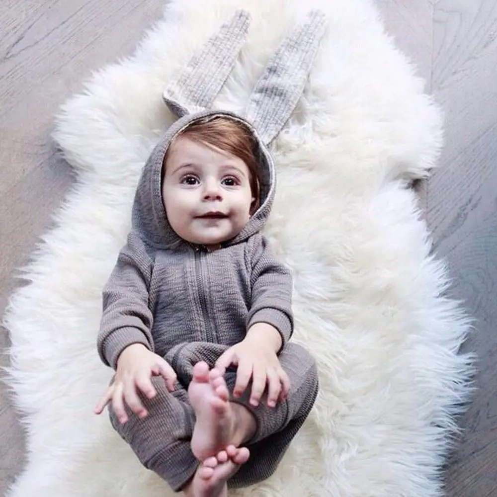 2018 bebé recién nacido niña niño 3D conejo Rompers algodón Zipple Bebe niños niñas niños ropa del mameluco del mono