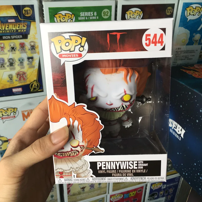 Эксклюзивный FUNKO POP официальный ужас: это Pennywise с кованого железа Виниловая фигурка Коллекционная модель игрушки