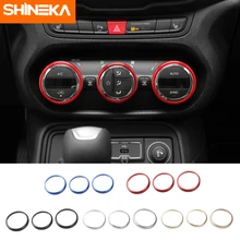 SHINEKA automatyczna klimatyzacja Vent przełącznik dekoracyjna obudowa przycisków pierścień wykończeniowy naklejki dla Jeep Renegade 2015 2016 2017 2018