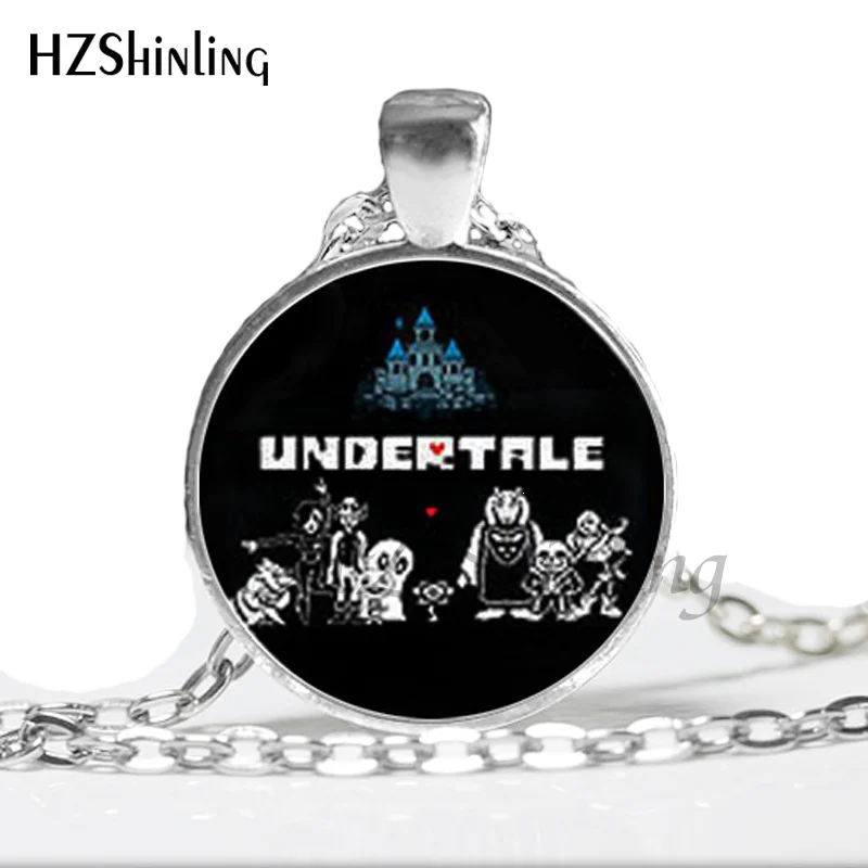 NS-723 игра Undertale геймер игровое ожерелье кулон призрак видео игра ожерелье стекло кабошон ожерелье Искусство Подарки HZ1 - Окраска металла: 9