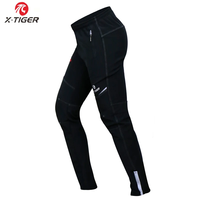 X-TIGER, ветрозащитные осенние зимние спортивные штаны, велосипедные штаны для велоспорта, Ciclismo Bicicleta, одежда для улицы, теплая одежда для верховой езды черного цвета - Цвет: Черный