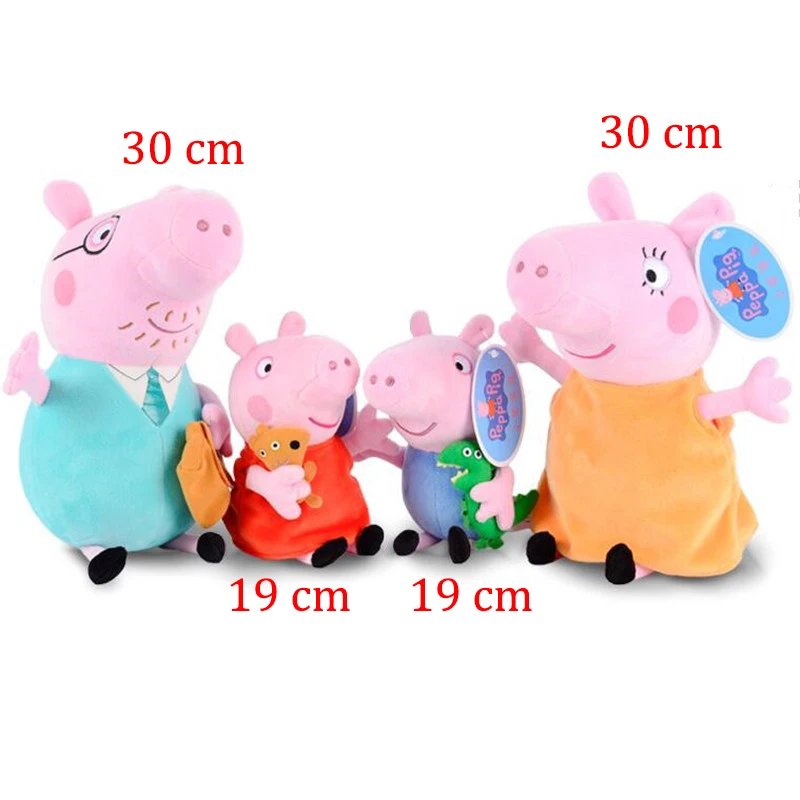 

30cm Original Peppa Pig Set George Animal Stuffed Plush Toys Family Pink Pig Bear Dolls Christma Gifts Toy For Children